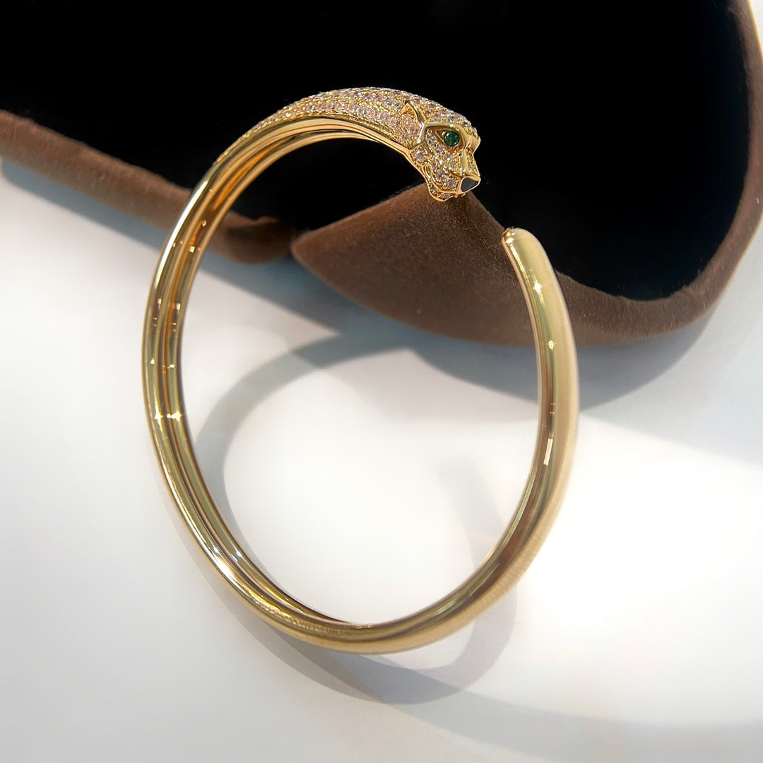 [Rosla]PANTHERE GOLD DIAMOND OPEN BRACELET