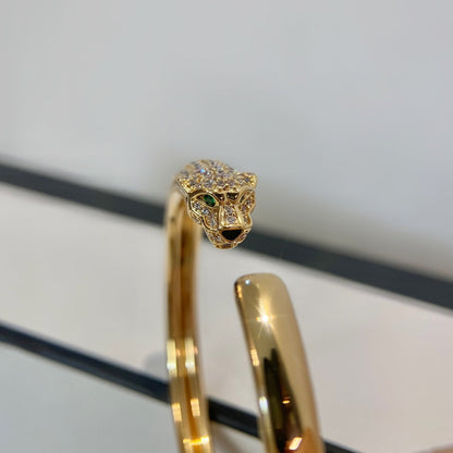 [Rosla]PANTHERE GOLD DIAMOND OPEN BRACELET