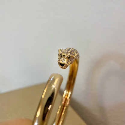 [Rosla]PANTHERE GOLD DIAMOND OPEN BRACELET