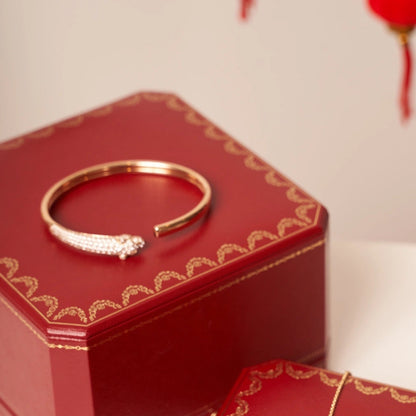 [Rosla]PANTHERE ROSE GOLD DIAMOND OPEN BRACELET