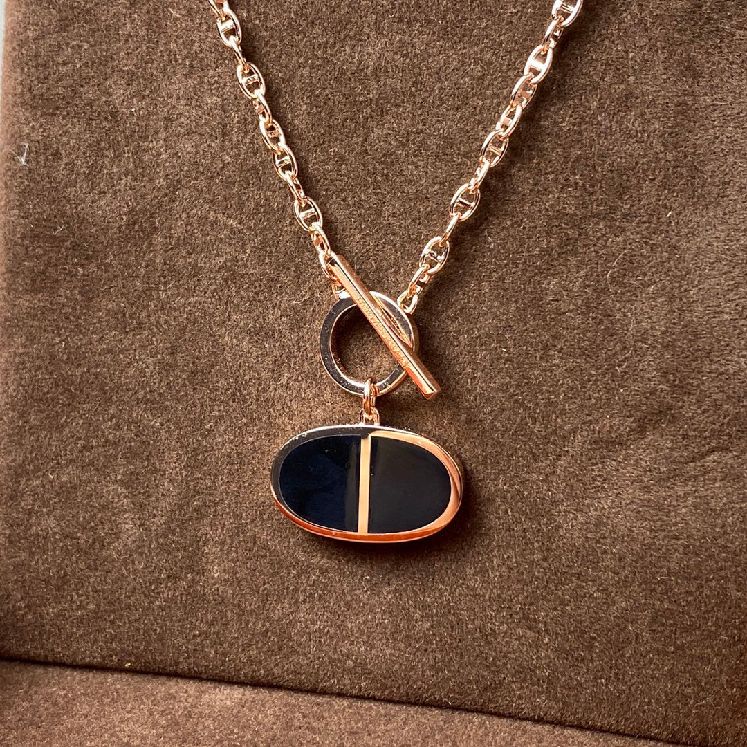 [Rosla]CHAINE VERSO BLACK CERAMIC NECKLACE