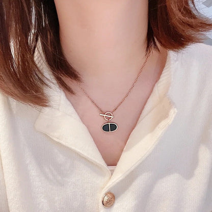 [Rosla]CHAINE VERSO BLACK CERAMIC NECKLACE
