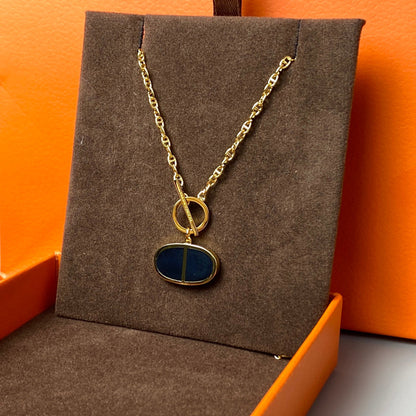 [Rosla]CHAINE VERSO BLACK CERAMIC NECKLACE