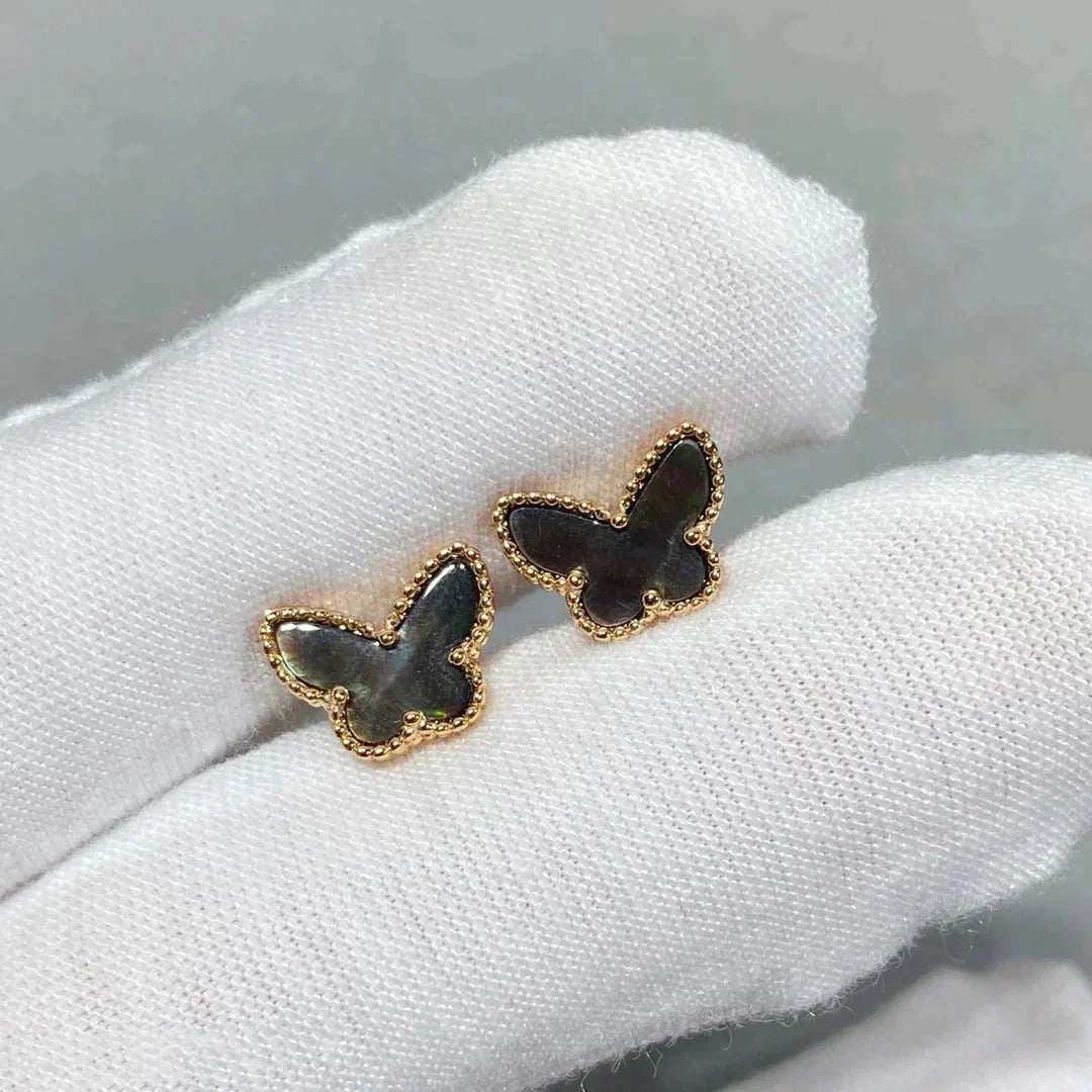 [Rosla]BUTTERFLY DARK MOP  EARRINGS
