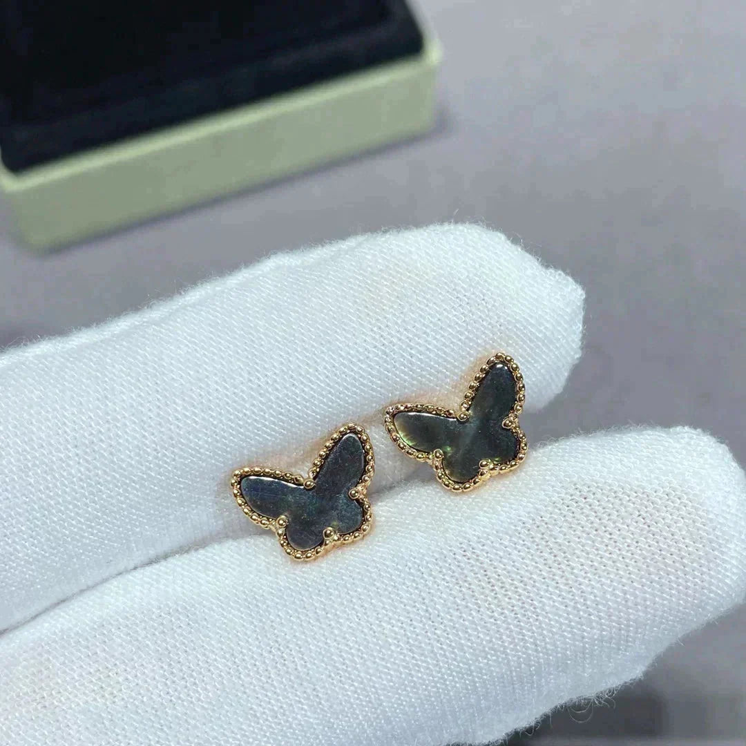 [Rosla]BUTTERFLY DARK MOP  EARRINGS