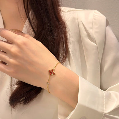 [Rosla]COLOR STAR CARNELIAN PINK GOLD DIAMOND BRACELET