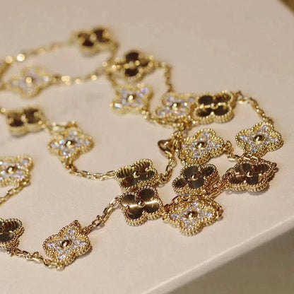 [Rosla]CLOVER 20 MOTIFS LASER DIAMOND NECKLACE