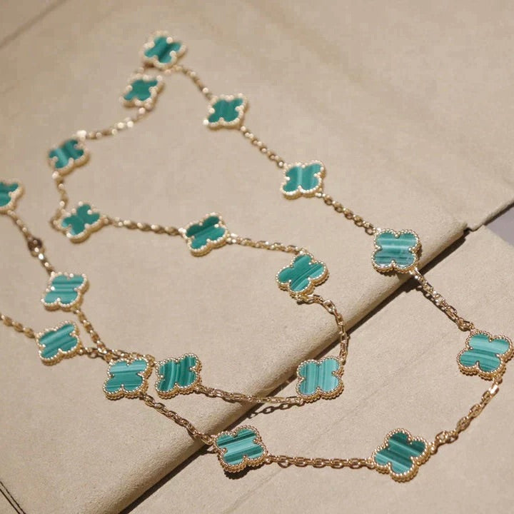 [Rosla]CLOVER 20 MOTIFS MALACHITE GOLD