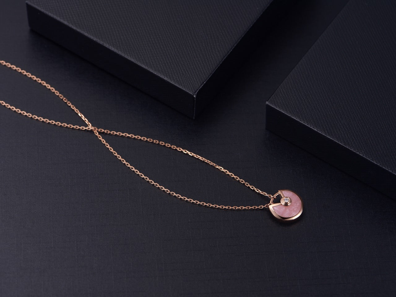 [Rosla]AMULETTE ROSE GOLD PINK MOP NECKLACE