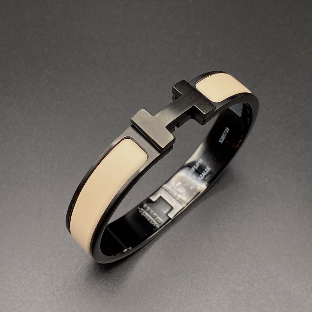 [Rosla]H BRACELET 12MM BLACK BEIGE CERAMIC