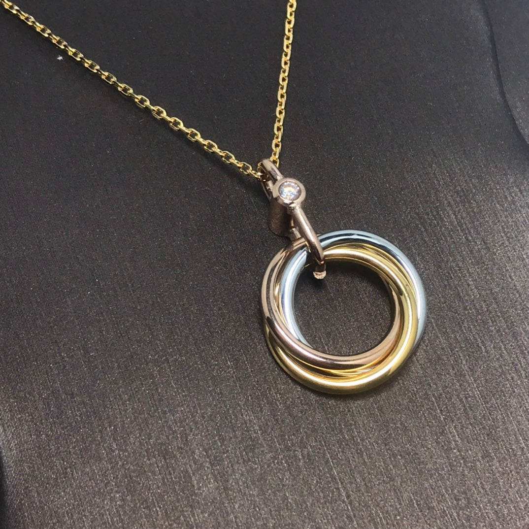 [Rosla]TRINITY SILVER GOLD PINK GOLD NECKLACE