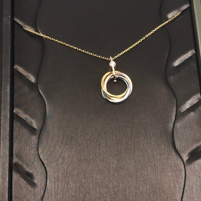 [Rosla]TRINITY SILVER GOLD PINK GOLD NECKLACE