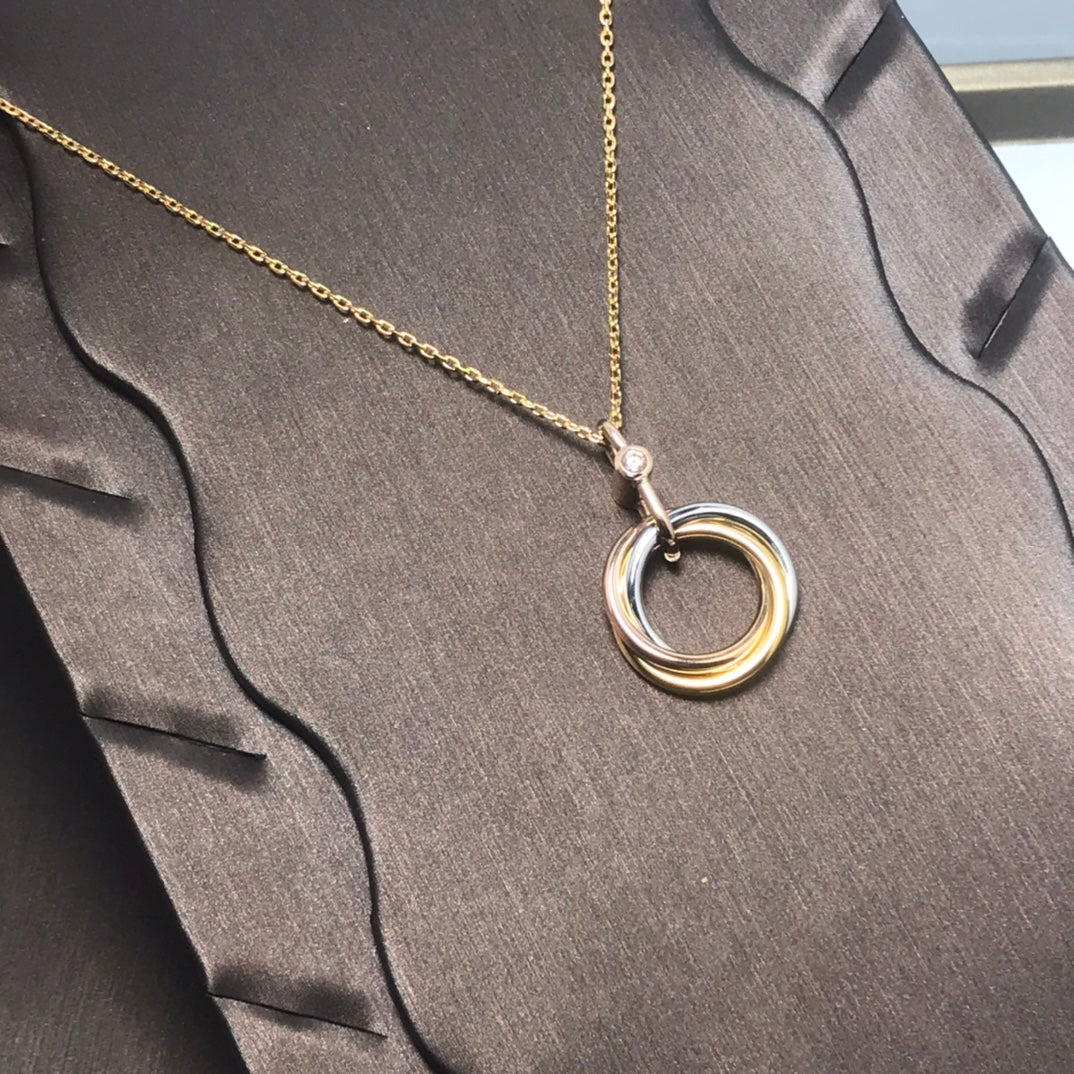 [Rosla]TRINITY SILVER GOLD PINK GOLD NECKLACE