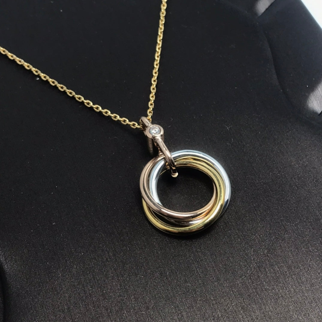 [Rosla]TRINITY SILVER GOLD PINK GOLD NECKLACE