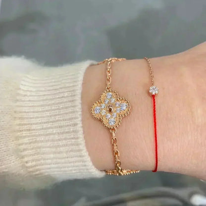 [Rosla]CLOVER 5 MOTIFS  FULL DIAMOND BRACELET