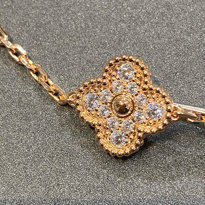 [Rosla]CLOVER 5 MOTIFS  FULL DIAMOND BRACELET