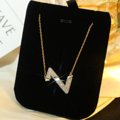 [Rosla]VOLT SILVER DIAMOND PEDANT NECKLACE
