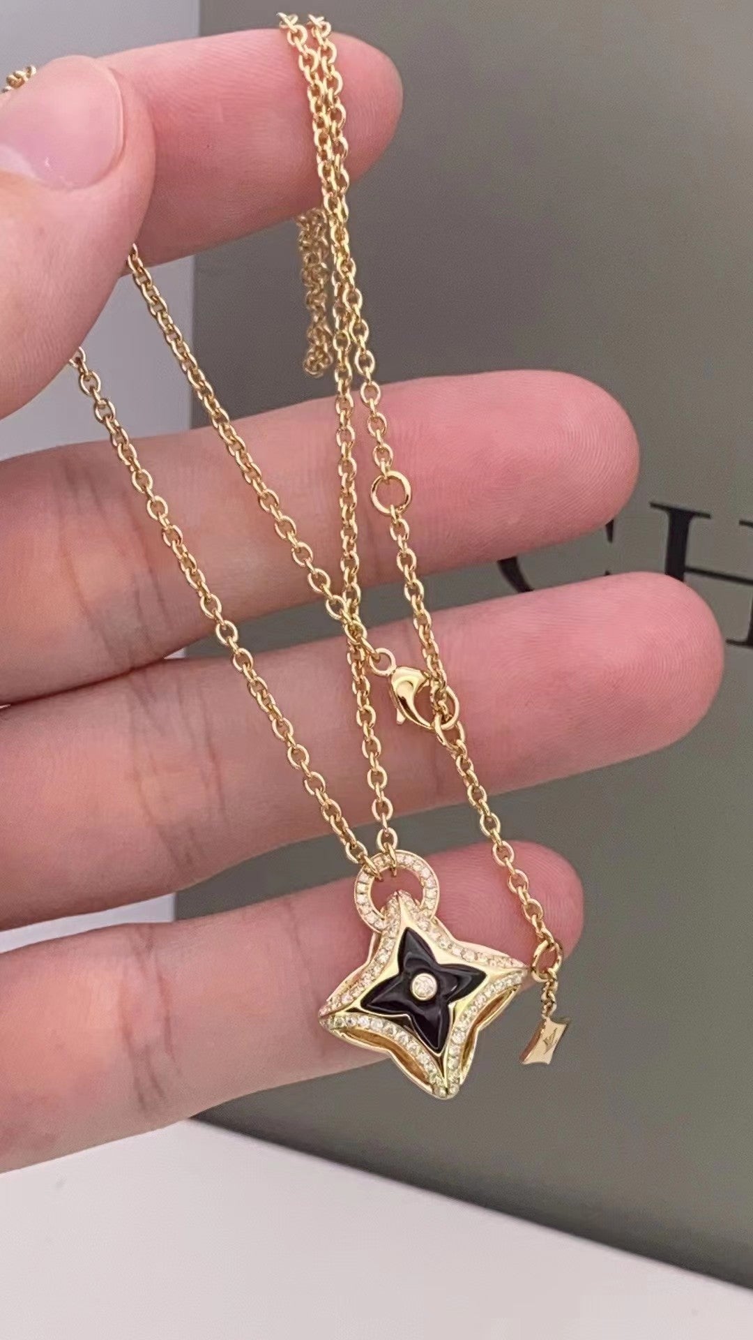 [Rosla]STAR PEDANT PINK GOLD DIAMOND NECKLACE