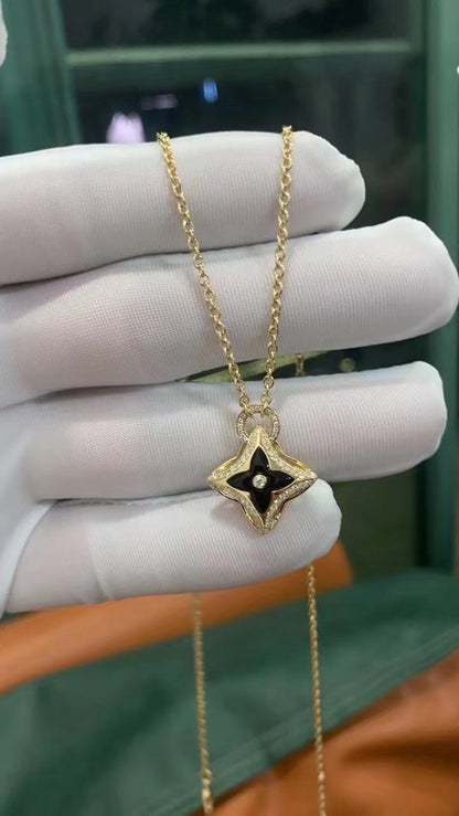 [Rosla]STAR PEDANT PINK GOLD DIAMOND NECKLACE