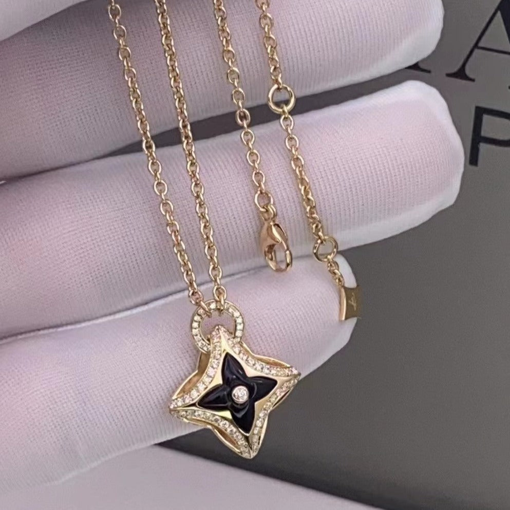 [Rosla]STAR PEDANT PINK GOLD DIAMOND NECKLACE