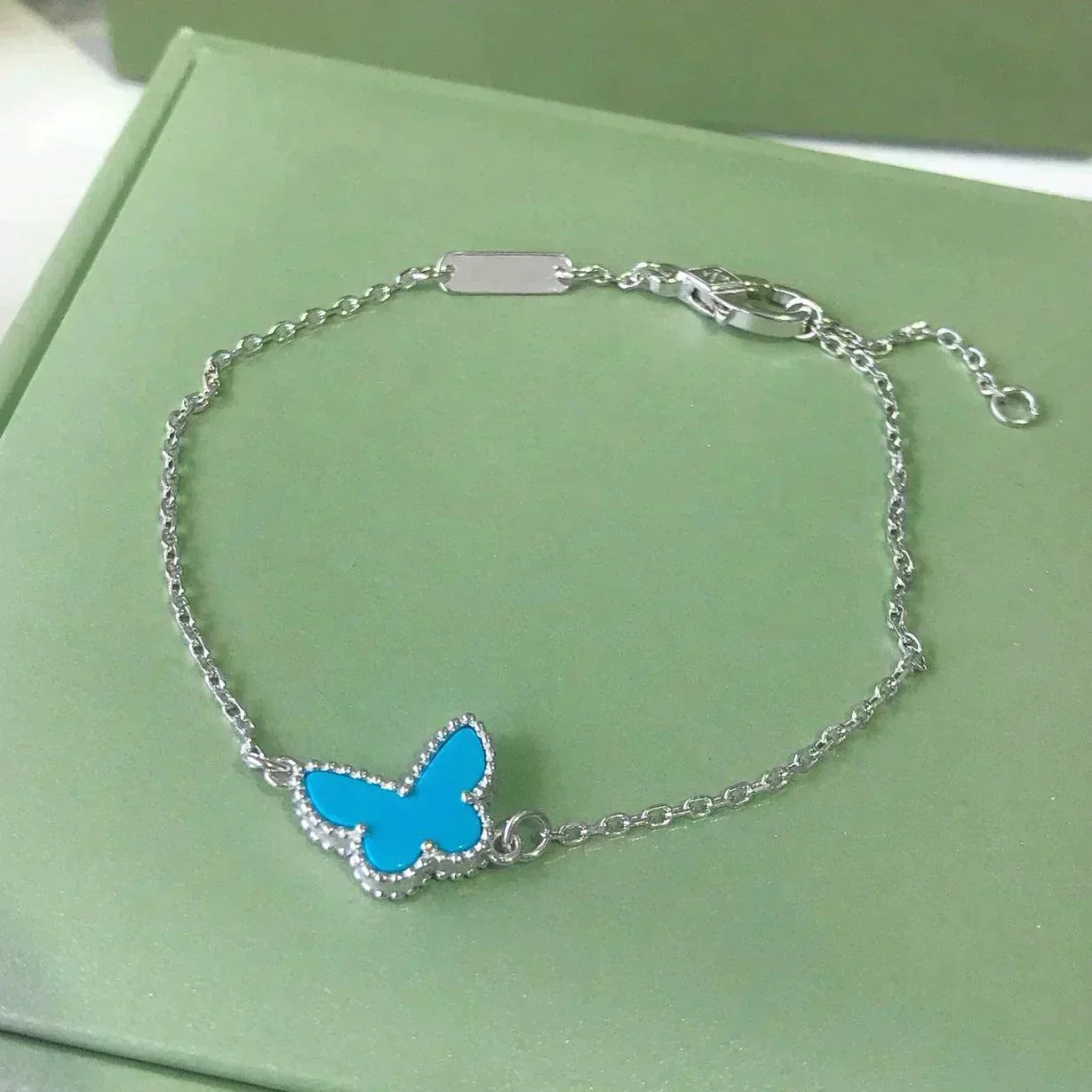 [Rosla]BUTTERFLY TURQUOISE BUTTERFLY BRACELET SILVER