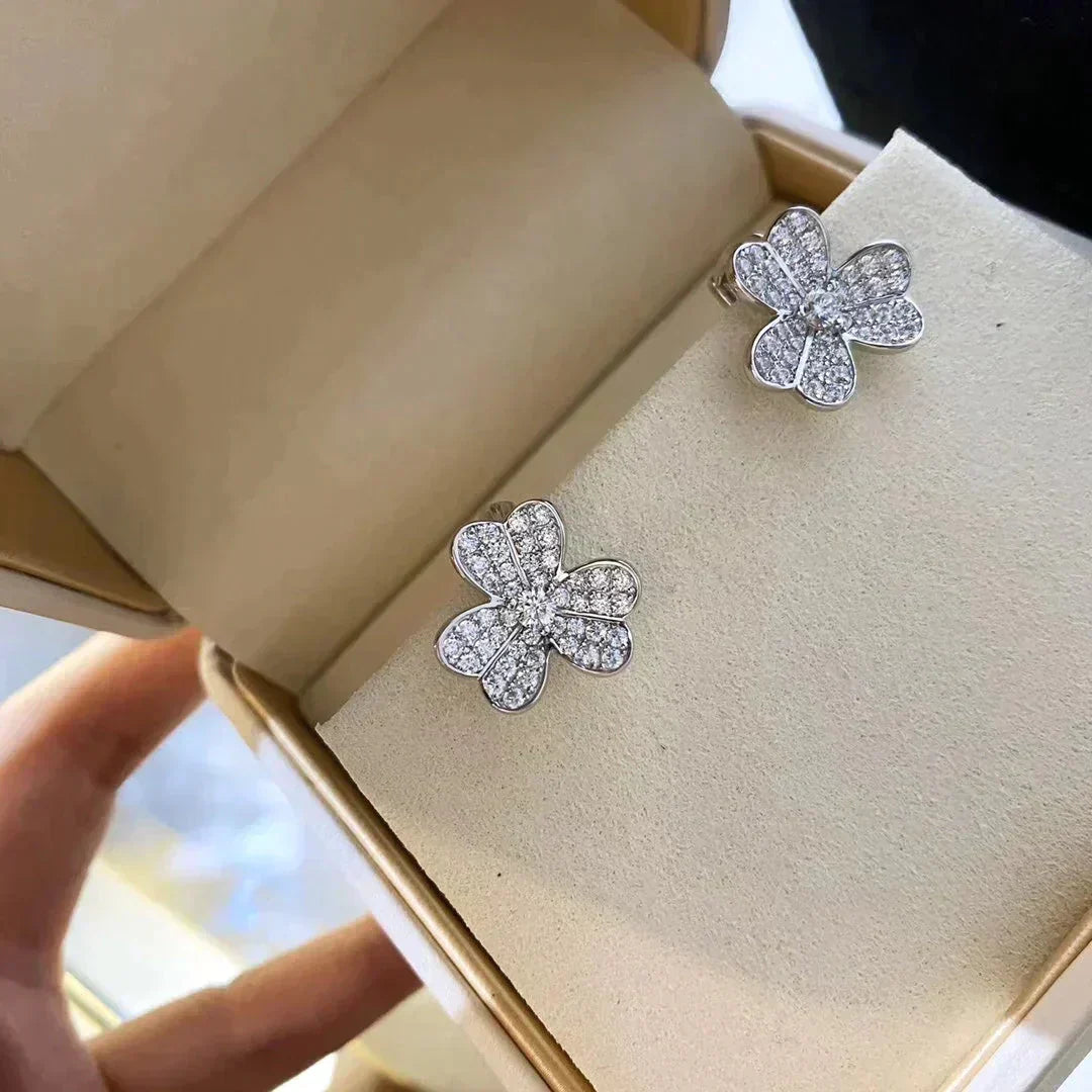 [Rosla]CLOVER COMOS DIAMOND EARRINGS SILVER