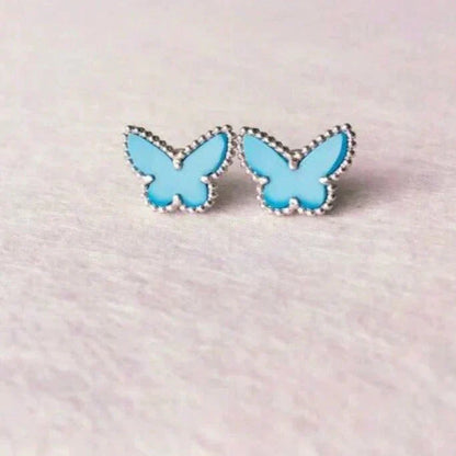 [Rosla]BUTTERFLY TURQUOISE EARRINGS SILVER