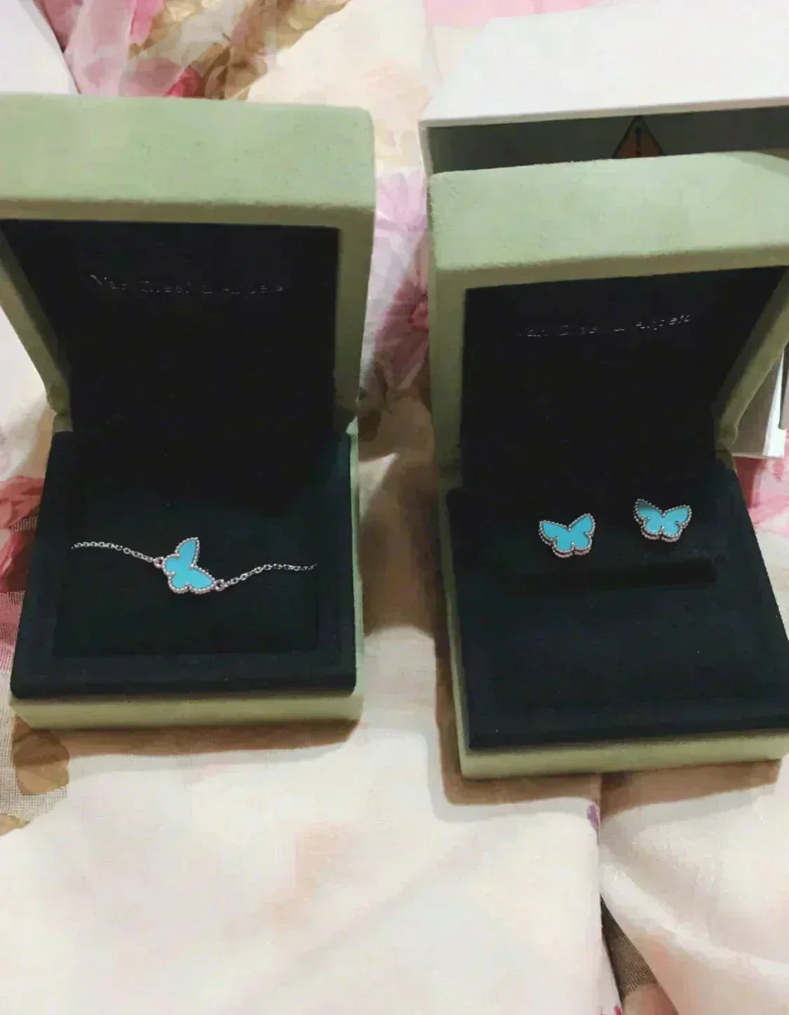 [Rosla]BUTTERFLY TURQUOISE EARRINGS SILVER