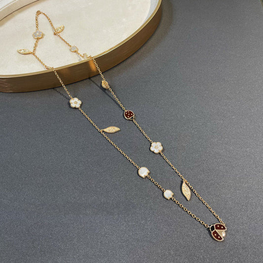 [Rosla]LUCKY SPRING 15 MOTIFS GOLD NECKLACE