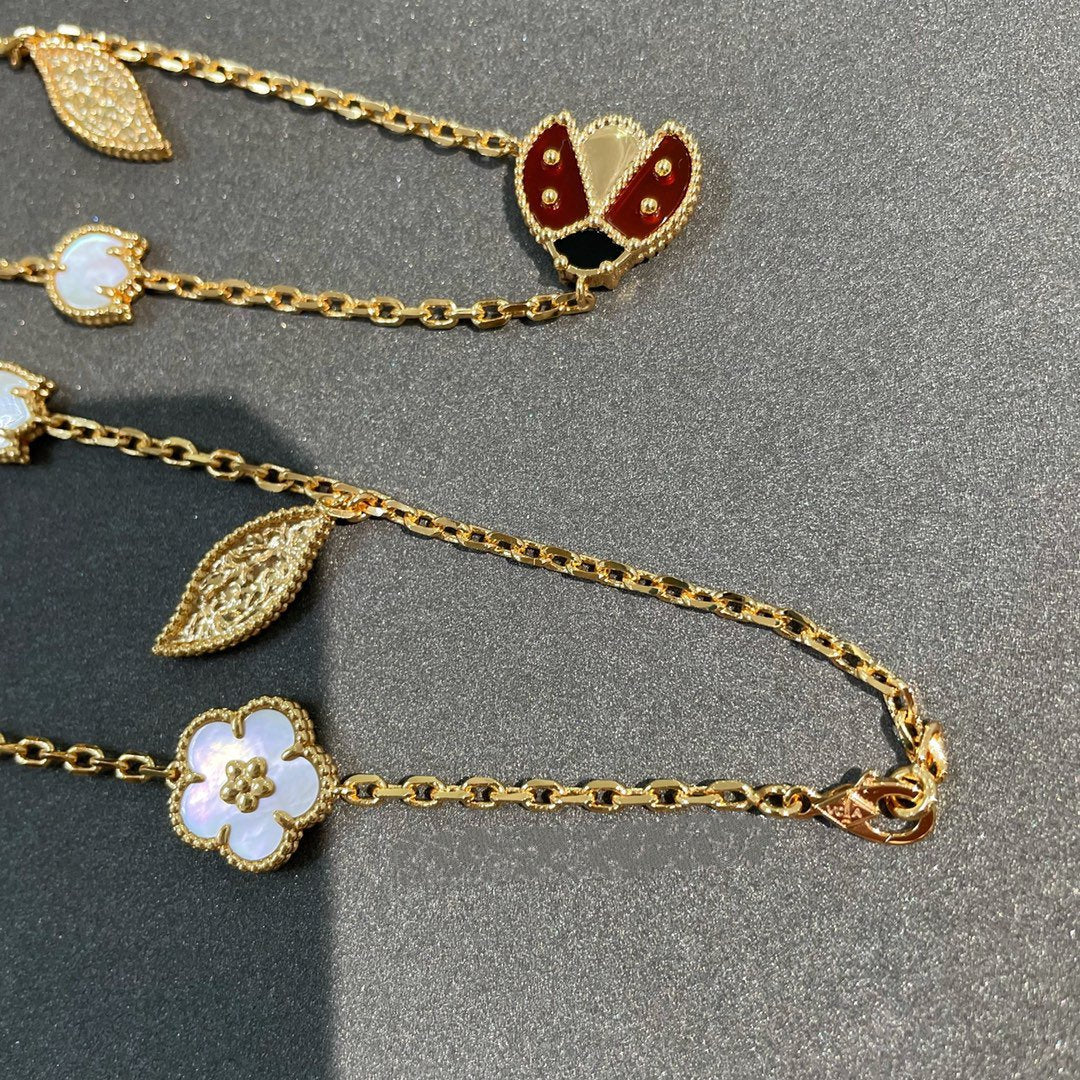 [Rosla]LUCKY SPRING 15 MOTIFS GOLD NECKLACE