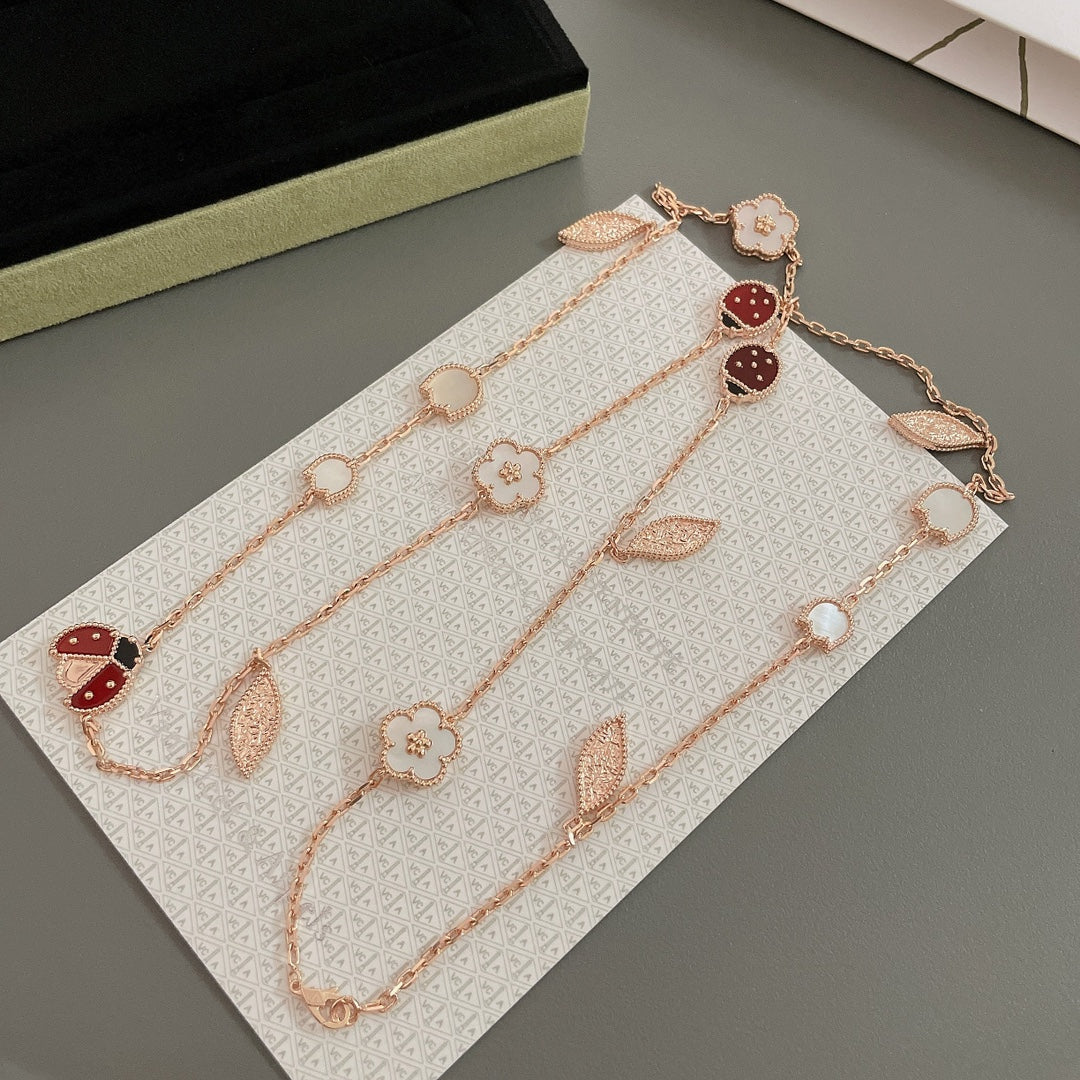 [Rosla]LUCKY SPRING 15 MOTIFS ROSE GOLD NECKLACE