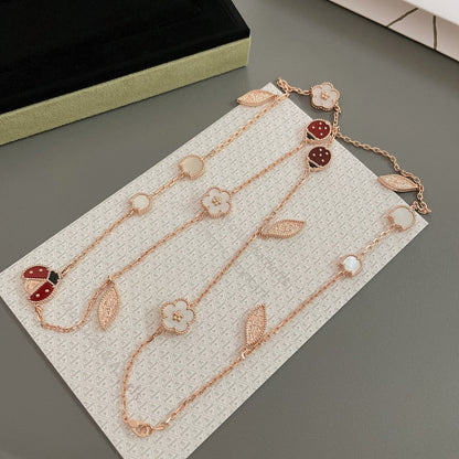 [Rosla]LUCKY SPRING 15 MOTIFS ROSE GOLD NECKLACE