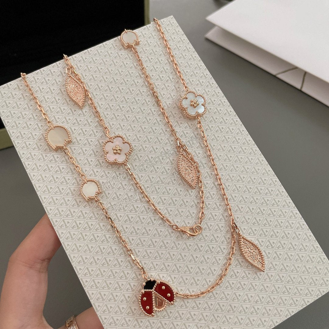 [Rosla]LUCKY SPRING 15 MOTIFS ROSE GOLD NECKLACE