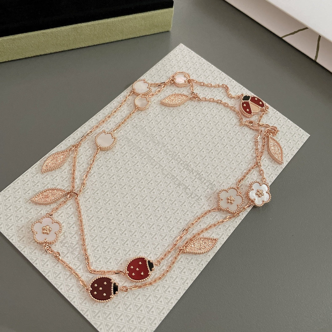[Rosla]LUCKY SPRING 15 MOTIFS ROSE GOLD NECKLACE