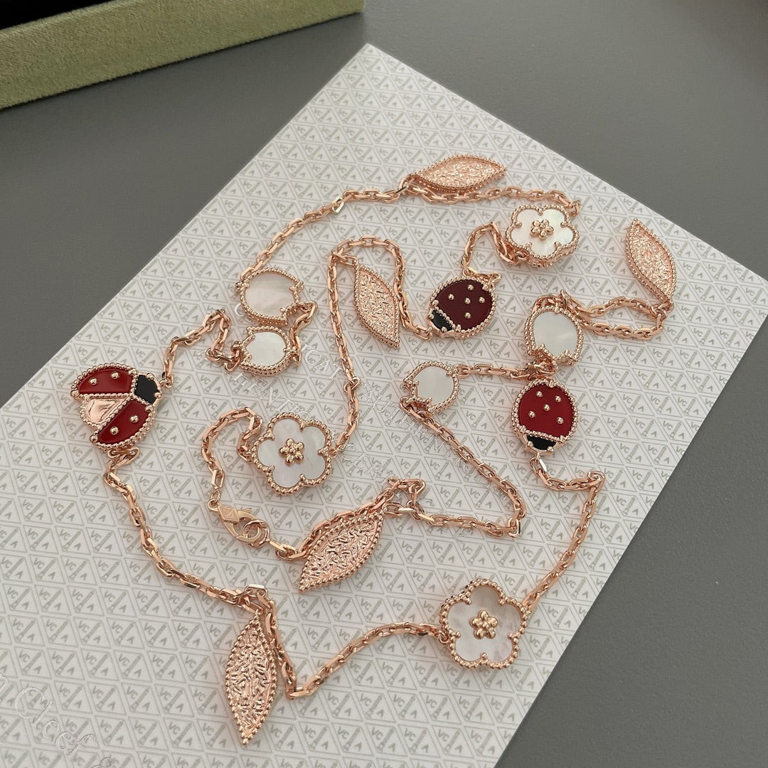 [Rosla]LUCKY SPRING 15 MOTIFS ROSE GOLD NECKLACE