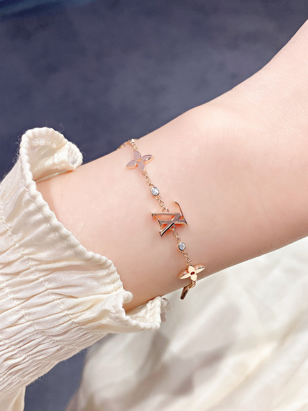 [Rosla]STAR AND SUN 7 MOTIFS GOLD BRACELET