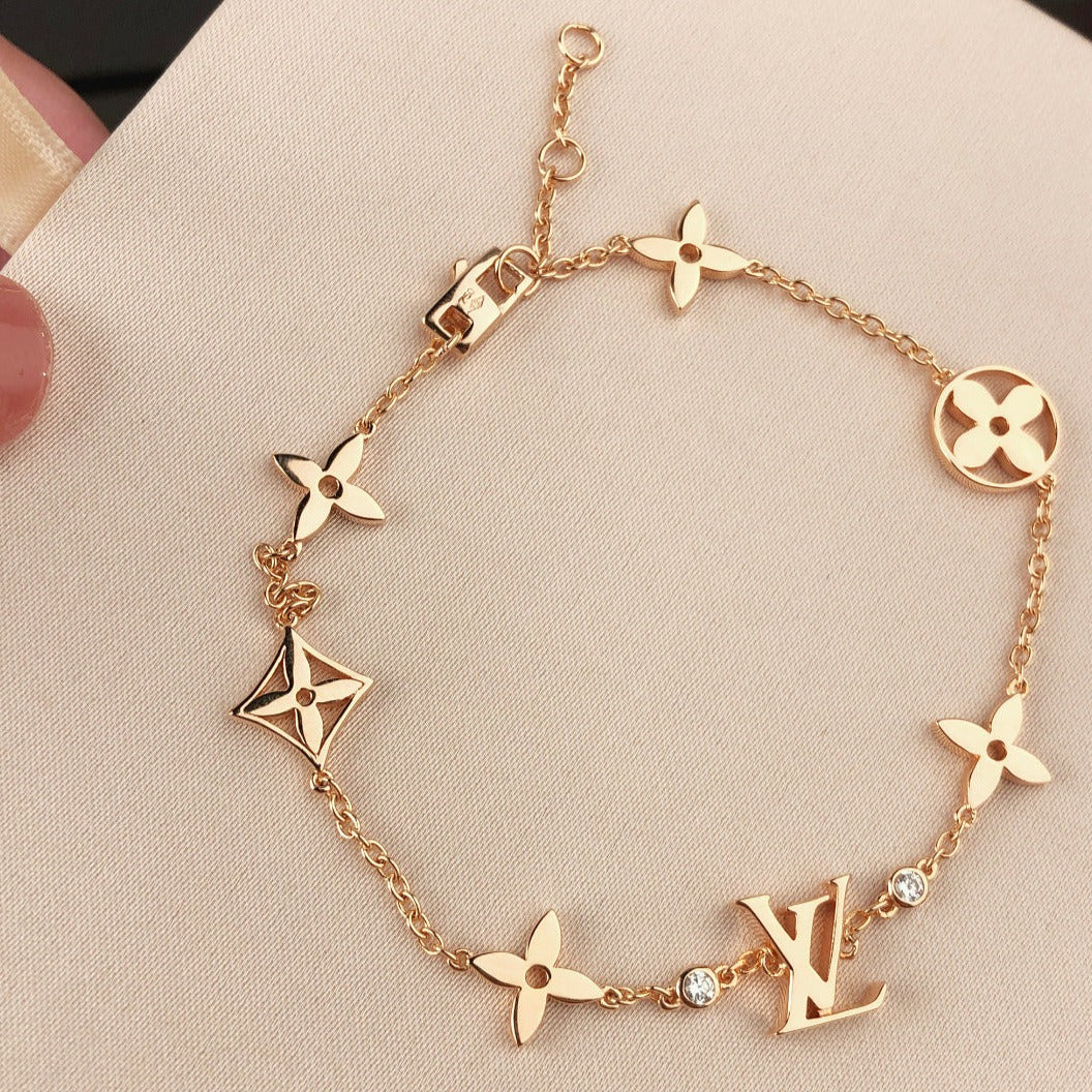[Rosla]STAR AND SUN 7 MOTIFS GOLD BRACELET
