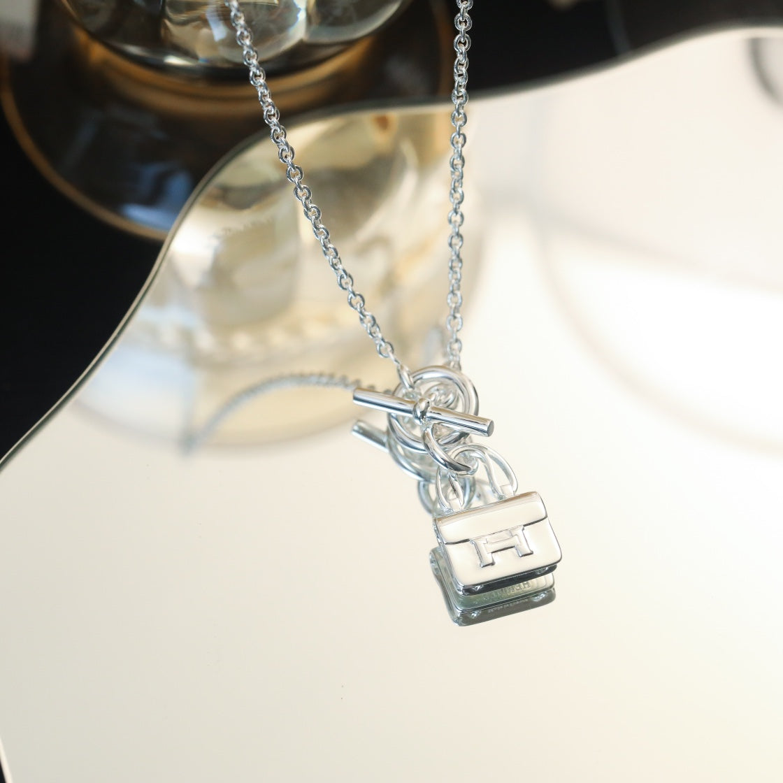 [Rosla]POP H PEDANT SILVER NECKLACE