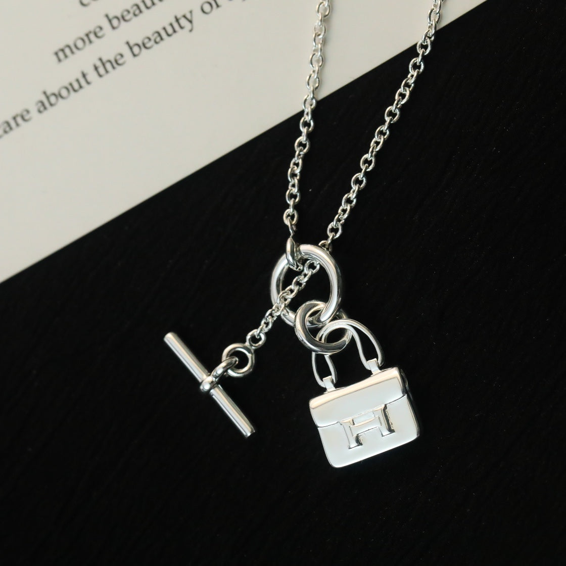 [Rosla]POP H PEDANT SILVER NECKLACE