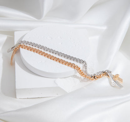 [Rosla]KELLY CHAIN SILVER DIAMOND BRACELET