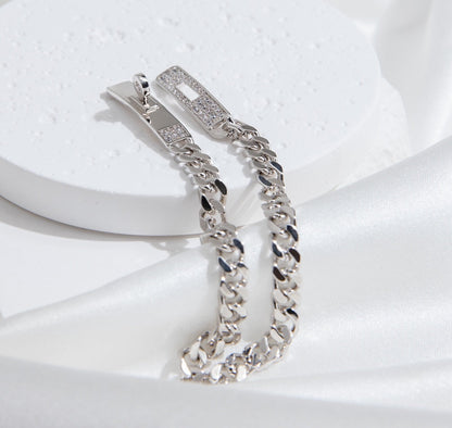[Rosla]KELLY CHAIN SILVER DIAMOND BRACELET