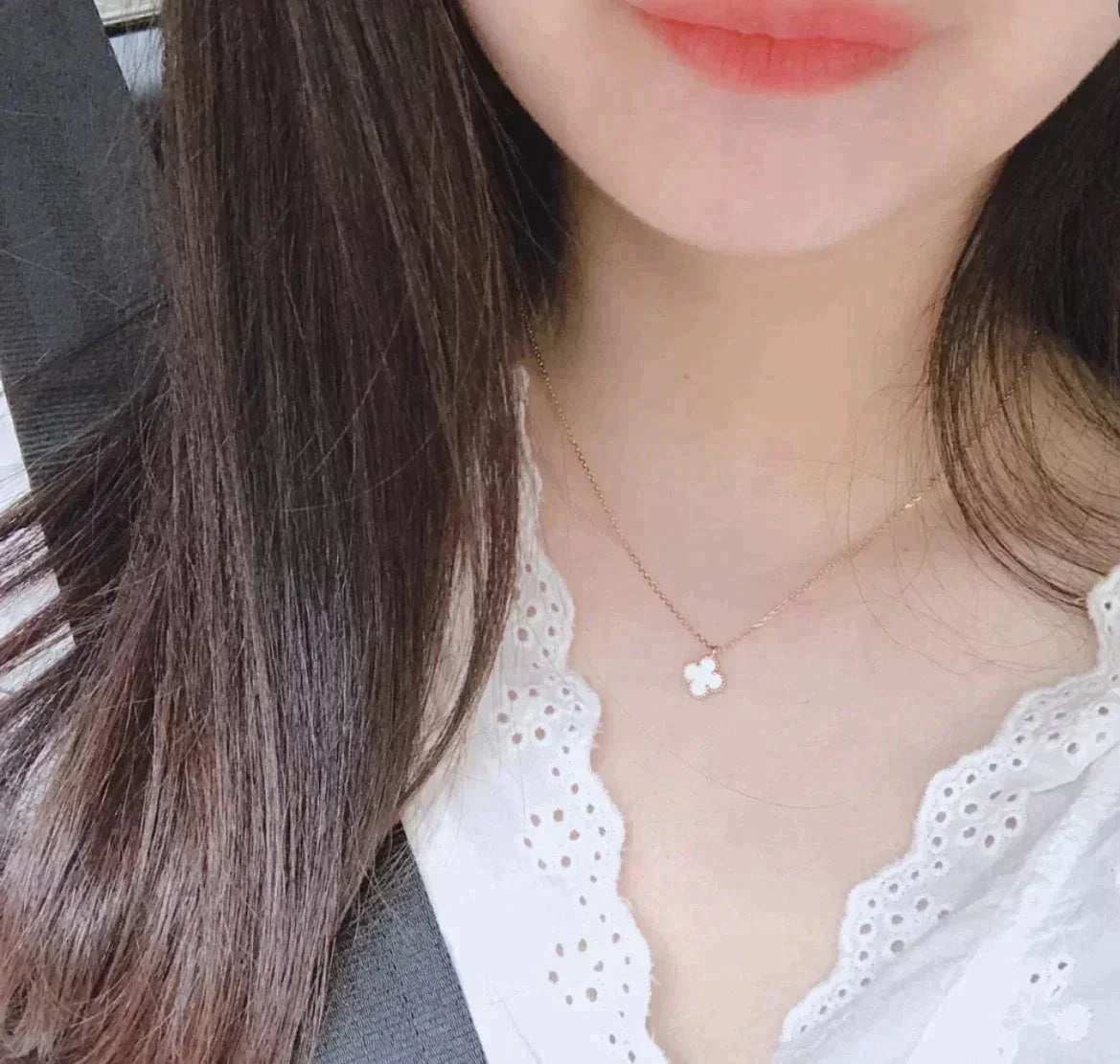 [Rosla]CLOVER MINI 9.5MM WHITE MOTHER-OF-PEARL NECKLACE