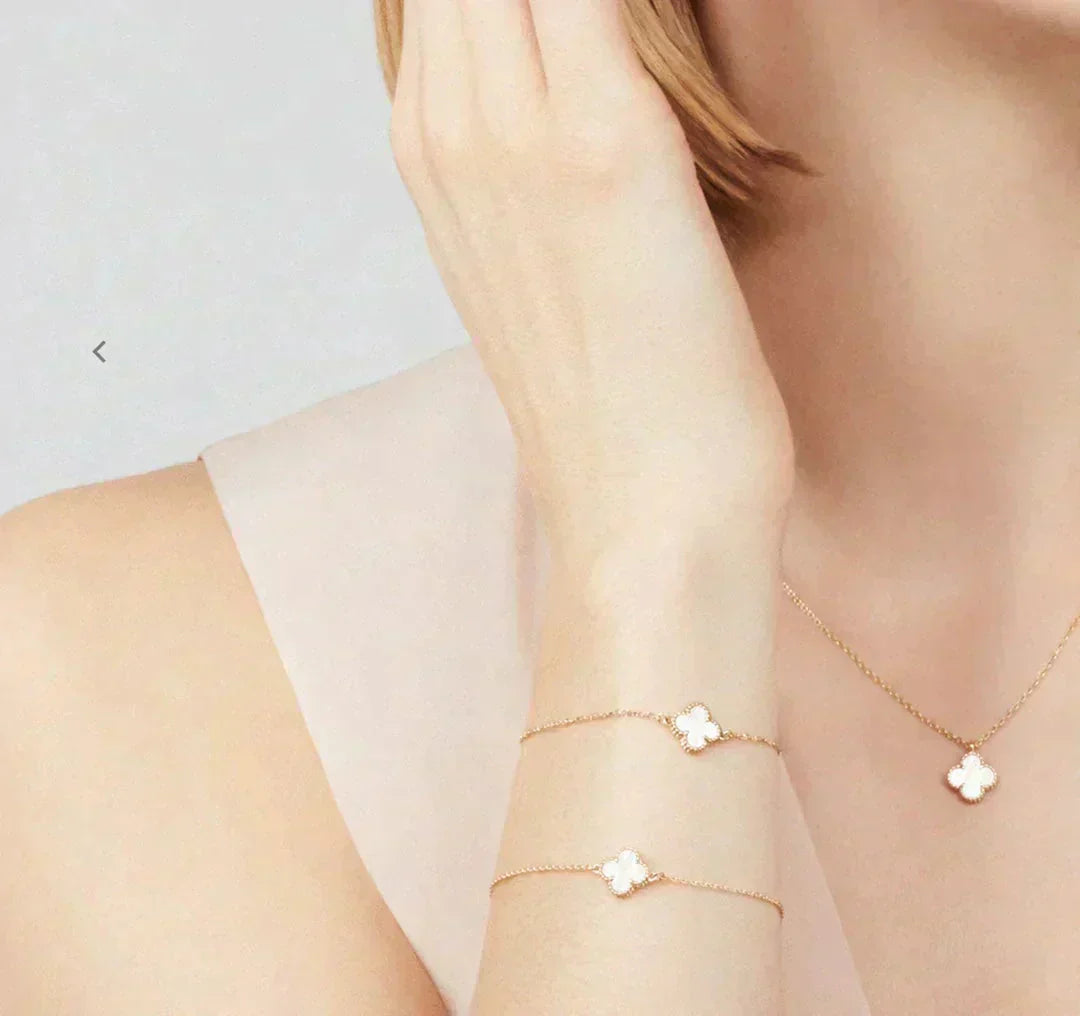 [Rosla]CLOVER MINI 9.5MM WHITE MOTHER-OF-PEARL NECKLACE