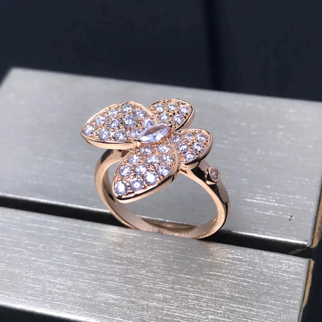 [Rosla]BUTTERFLY PINK GOLD DIAMOND RING