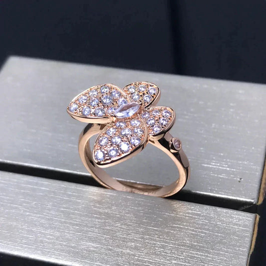 [Rosla]BUTTERFLY PINK GOLD DIAMOND RING