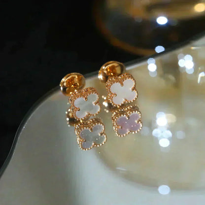 [Rosla]CLOVER MINI 9.5MM WHITE MOP EARRINGS
