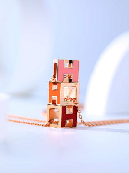 [Rosla]H CAGE PINK GOLD NECKLACE