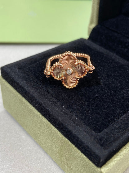 [Rosla]CLOVER RIVERSIBLE ROSE GOLD RING