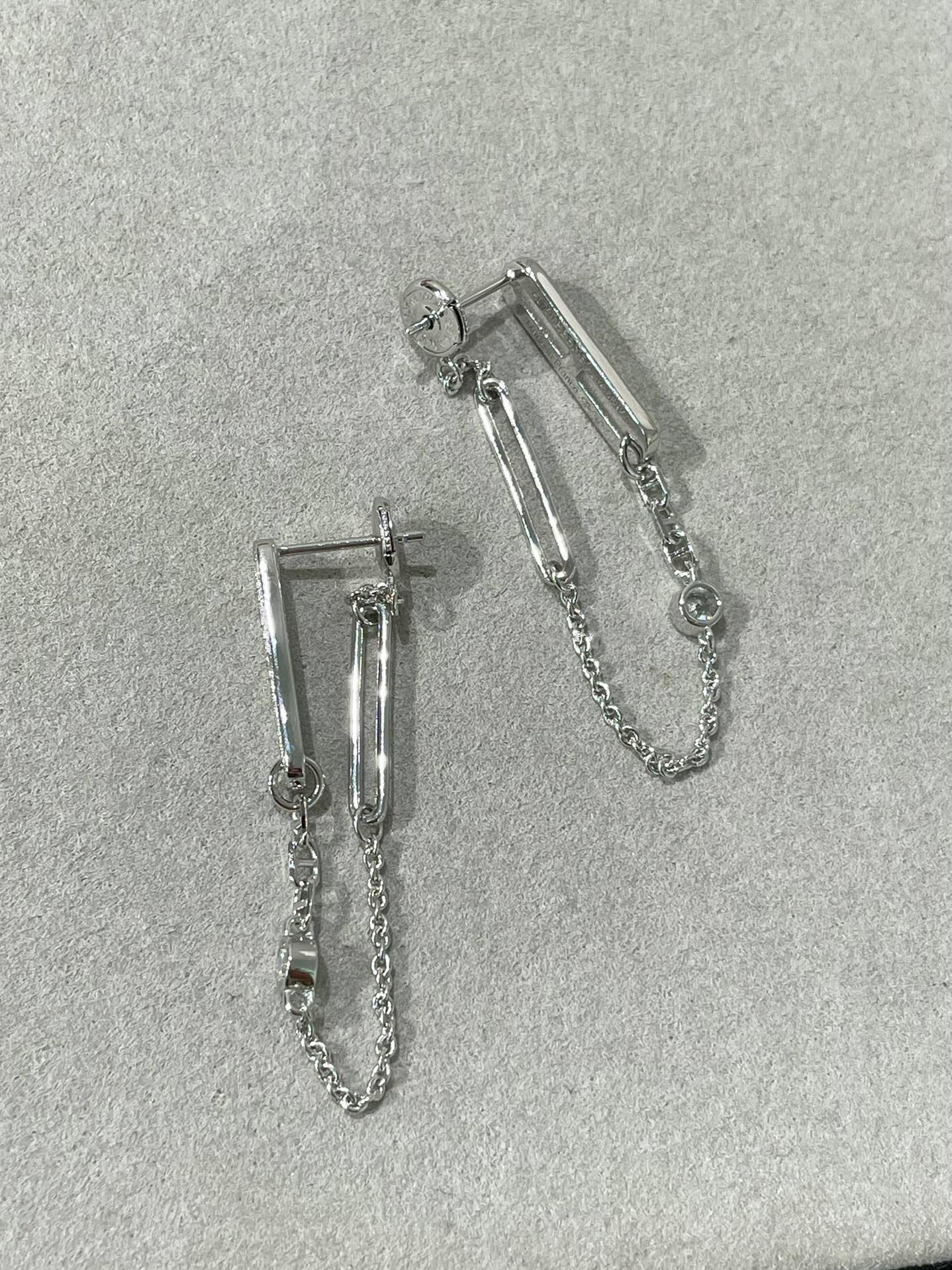[Rosla]CHAINE CHAOS DIAMOND DROP EARRINGS