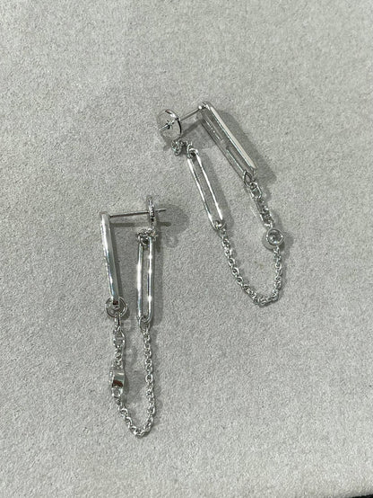 [Rosla]CHAINE CHAOS DIAMOND DROP EARRINGS